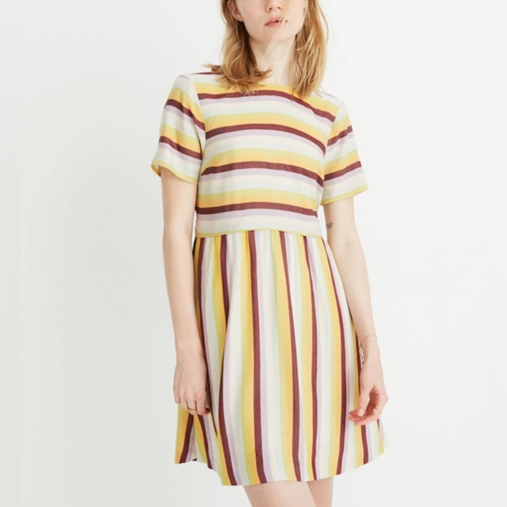 Madewell Striped Scoop-Back Dress size 8